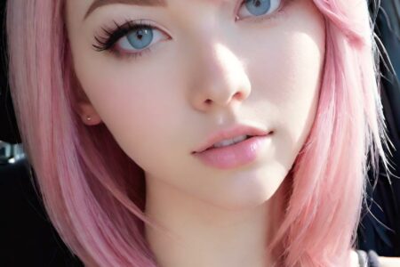 AI girl with pink hair wallpaper