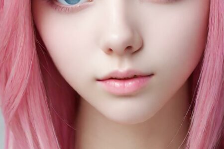 AI girl with pink hair wallpaper