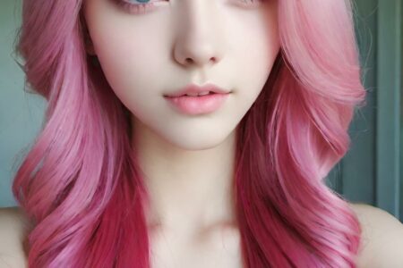 AI girl with pink hair wallpaper