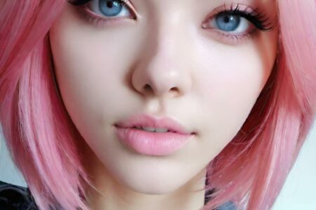 AI girl with pink hair wallpaper