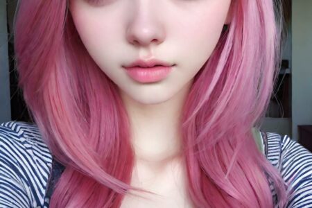 AI girl with pink hair wallpaper