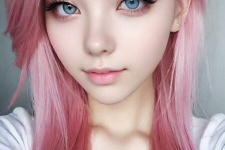 AI girl with pink hair wallpaper
