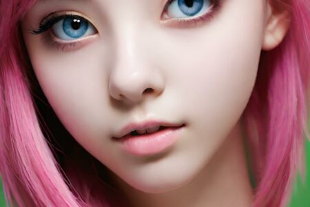 AI girl with pink hair wallpaper