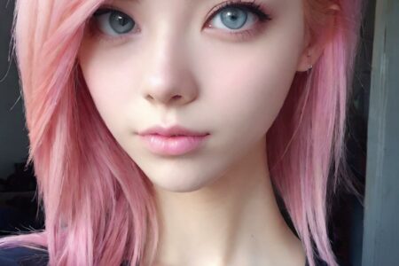 AI girl with pink hair wallpaper