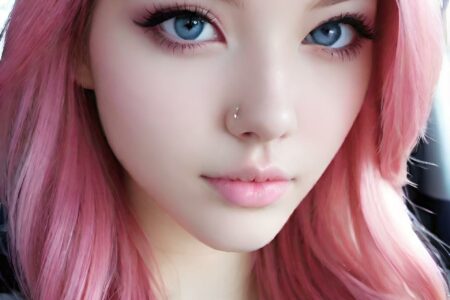 AI girl with pink hair wallpaper