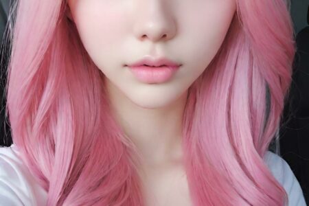 AI girl with pink hair wallpaper
