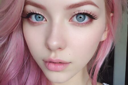 AI girl with pink hair wallpaper
