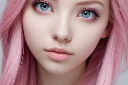 AI girl with pink hair wallpaper