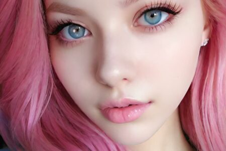 AI girl with pink hair wallpaper