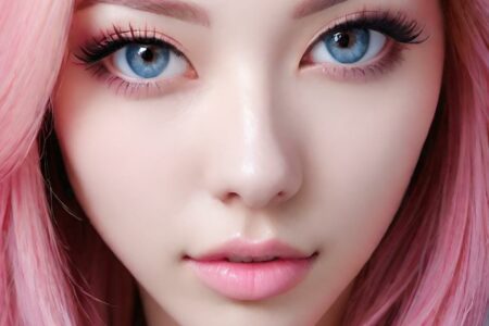 AI girl with pink hair wallpaper