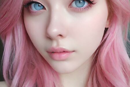 AI girl with pink hair wallpaper