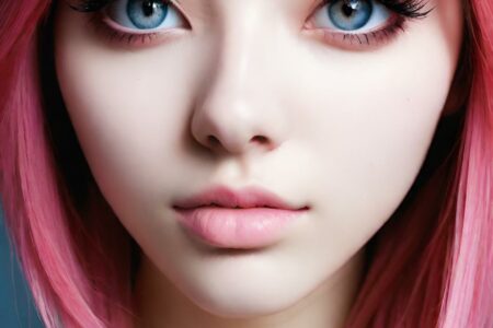AI girl with pink hair wallpaper