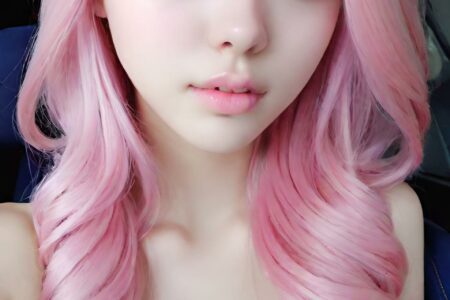 AI girl with pink hair wallpaper