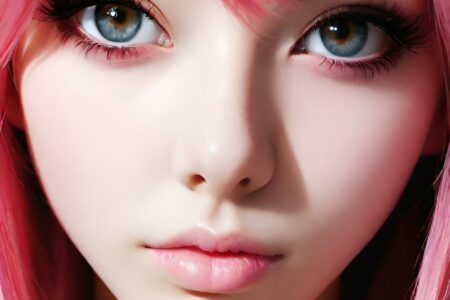 AI girl with pink hair wallpaper