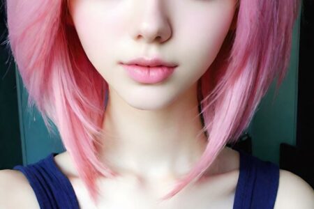 AI girl with pink hair wallpaper