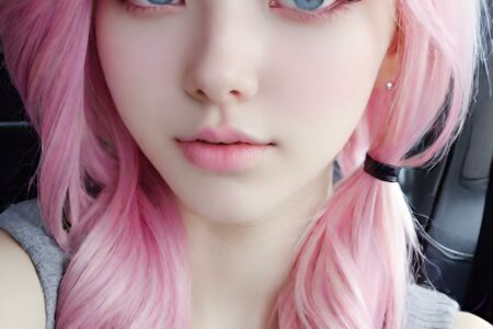 AI girl with pink hair wallpaper