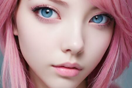 AI girl with pink hair wallpaper