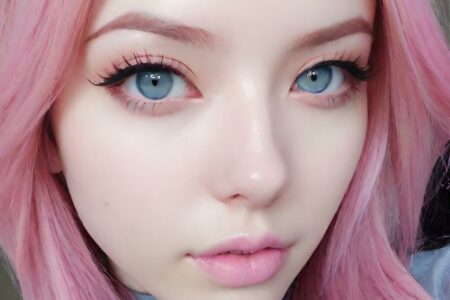 AI girl with pink hair wallpaper