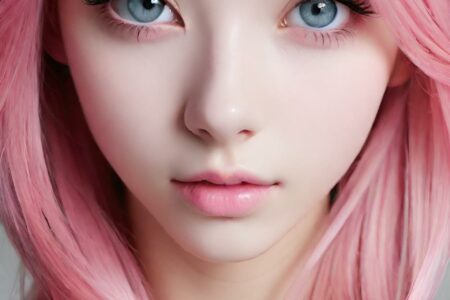 AI girl with pink hair wallpaper