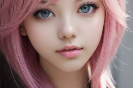 AI girl with pink hair wallpaper