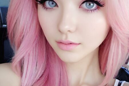 AI girl with pink hair wallpaper
