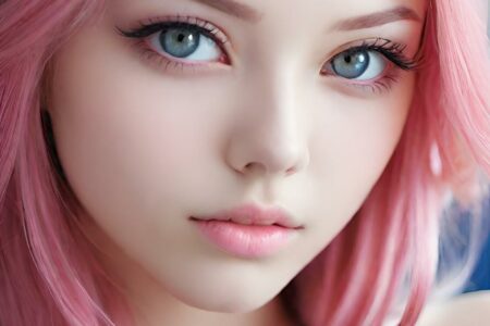 AI girl with pink hair wallpaper