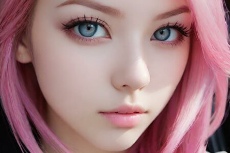 AI girl with pink hair wallpaper