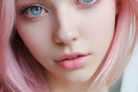 AI girl with pink hair wallpaper