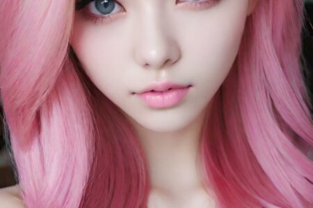 AI girl with pink hair wallpaper
