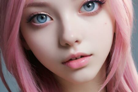 AI girl with pink hair wallpaper
