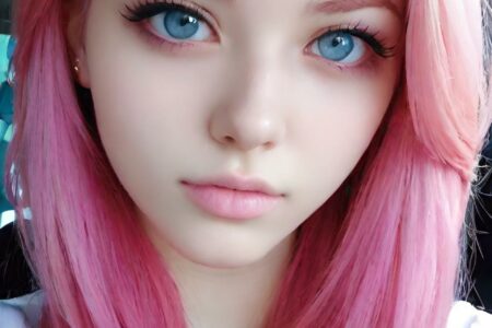 AI girl with pink hair wallpaper