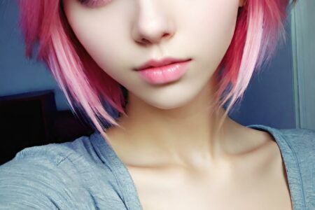 AI girl with pink hair wallpaper