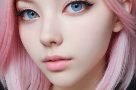 AI girl with pink hair wallpaper