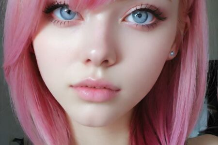 AI girl with pink hair wallpaper