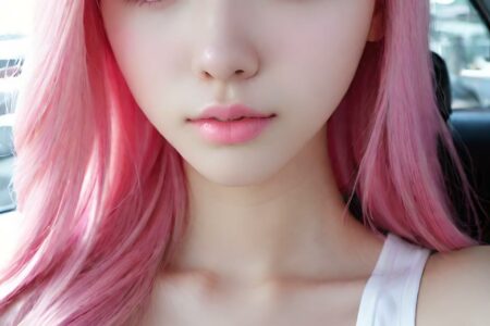 AI girl with pink hair wallpaper