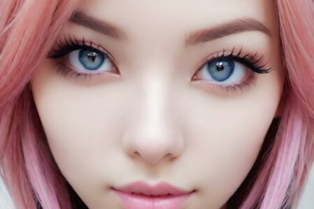 AI girl with pink hair wallpaper