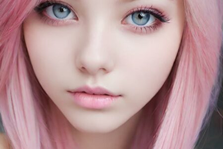AI girl with pink hair wallpaper