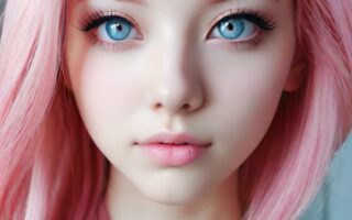 AI girl with pink hair wallpaper