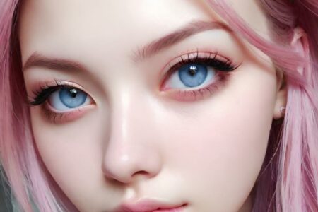 AI girl with pink hair wallpaper