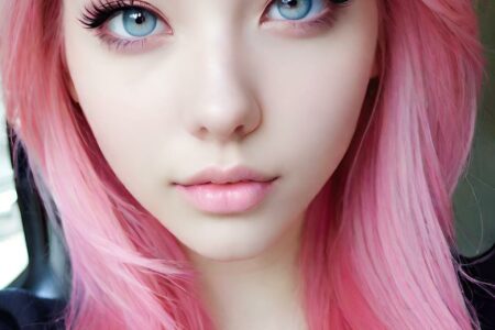 AI girl with pink hair wallpaper