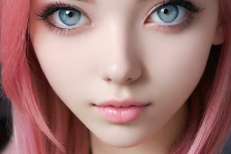 AI girl with pink hair wallpaper