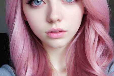 AI girl with pink hair wallpaper