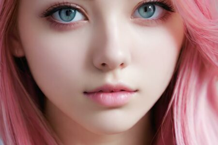AI girl with pink hair wallpaper