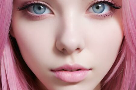 AI girl with pink hair wallpaper