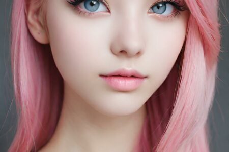 AI girl with pink hair wallpaper