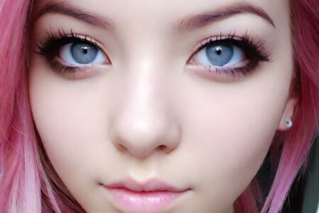 AI girl with pink hair wallpaper