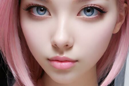 AI girl with pink hair wallpaper