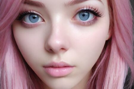 AI girl with pink hair wallpaper
