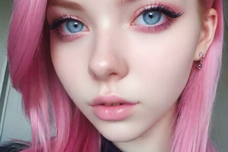 AI girl with pink hair wallpaper