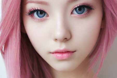 AI girl with pink hair wallpaper